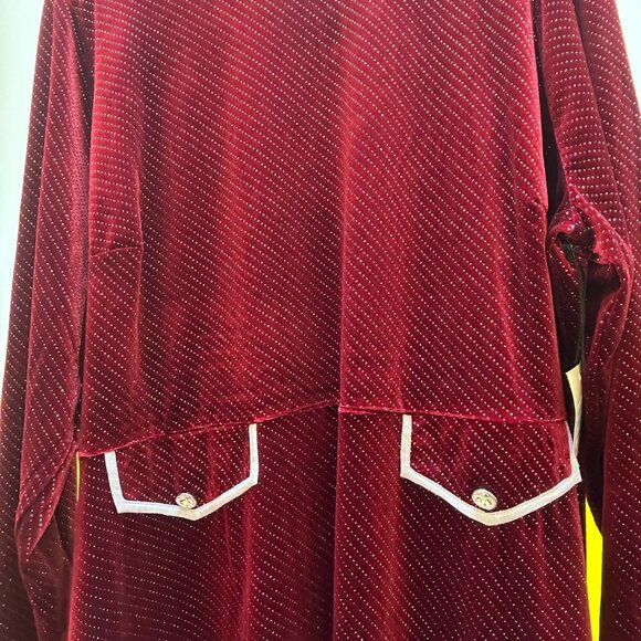Smak Parlour Burgundy Sparkle high-Neck Mod Fit&Flare w/ Ornate Pocket Front 4XL - Picture 6 of 6
